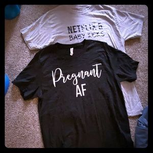 Lot of 2 pregnancy tees.